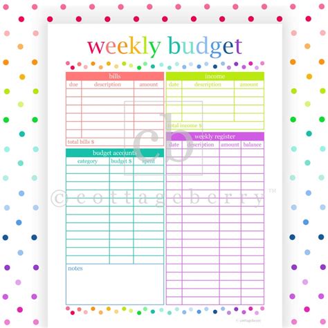 Budget Planner Printable Pages Happy Inserts Bill Checklist Etsy