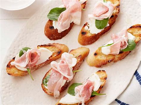 Opt for a classic bruschetta recipe or an inventive spin on the signature appetizer with ideas from food network chefs. Bruschetta with Prosciutto, Ricotta and Arugula Recipe ...