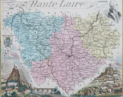 Carte Géographique Ancienne Du Département De La Haute Loire Cartes