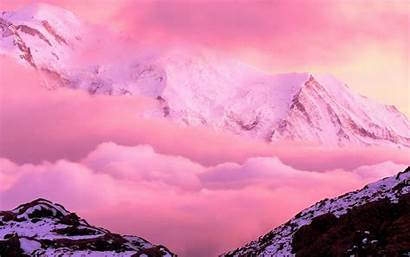 Pink Wallpapers Aesthetic Landscape Desktop Nature Mountains