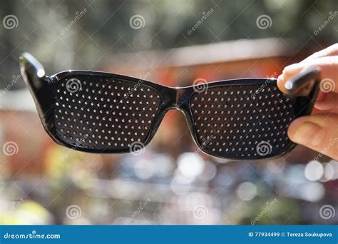 Dark Glasses With Small Holes Stock Image Image Of Holes Glasses 77934499