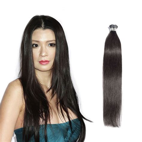 No heat, no glue, virtually harmless to your own scalp, all this make it become a popular extension on the marketed. 6 - 34 Inch #1B Natural Black Stick I Tip Straight Real ...