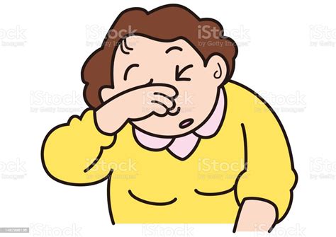 a middleaged woman who rubs her eyes with itchy eyes stock illustration download image now