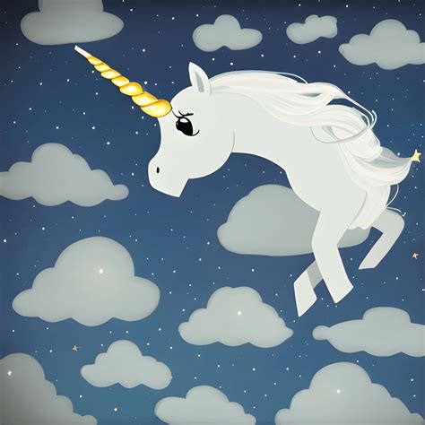 Unicorn Flying In Night Sky · Creative Fabrica