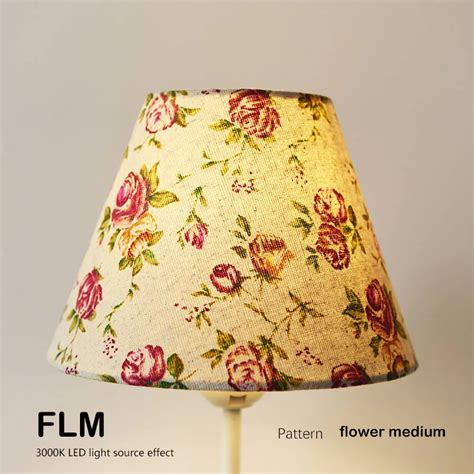 E26 Lamp Shade Abstract Flower Pattern Textile Fabrics Fashionable