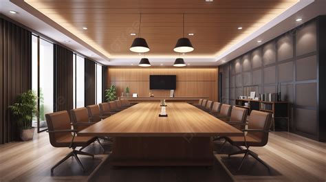 Conference Room Interior Brought To Life With 3d Rendering Background