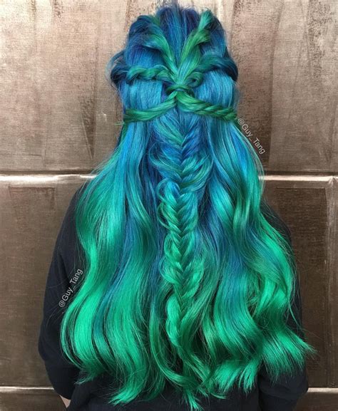 mermaid hair by guy tang turquoise hair color green hair colors cool hair color blue green