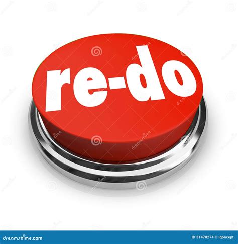Re Do Red Button Redo Change Revision Improvement Stock Illustration