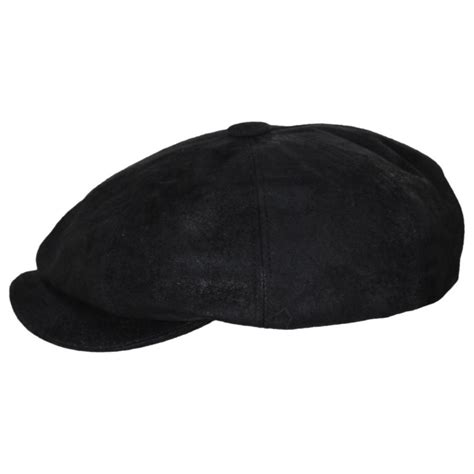 Jaxon Hats Leather Newsboy Cap Black Newsboy Caps