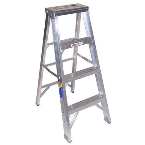 Werner 4 Ft Aluminum Step Ladder With 375 Lb Load Capacity Type Iaa