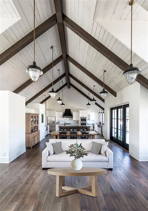 Exclusive Modern Farmhouse Plan With Cathedral Ceiling Above Living