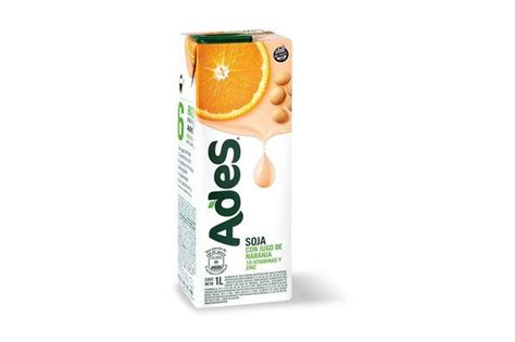 Ades Con Jugo De Naranja Soy Juice Orange Flavor Tetra Pak 1 L 338