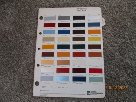 Paint Color Reference 1980 Paint Chips Ford Trucks 1028 Picclick