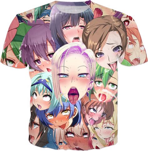 ahegao anime face t shirt mens womens tshirt hentai manga cosplay 3d printed tee ebay