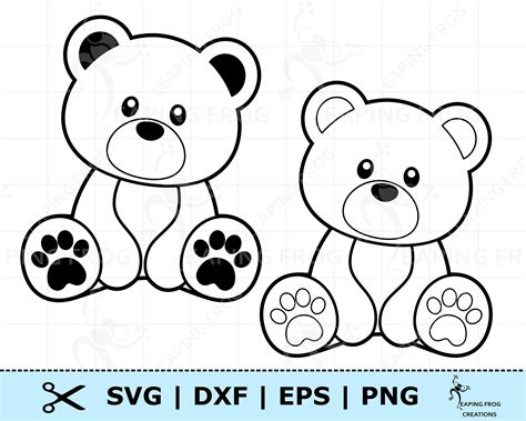Teddy Bear SVG PNG DXF Pdf. Cricut Cut Files Silhouette. Cute - Etsy