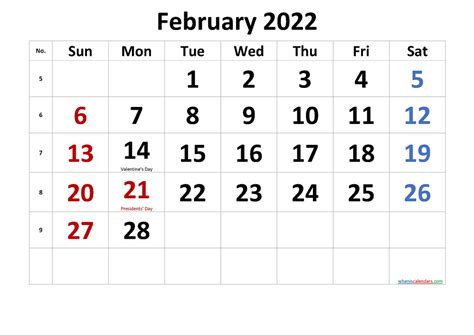 Printable Feb Calendar 2022 Free Printable February 2022 C Flickr