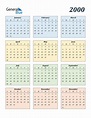 2000 Calendar (PDF, Word, Excel)