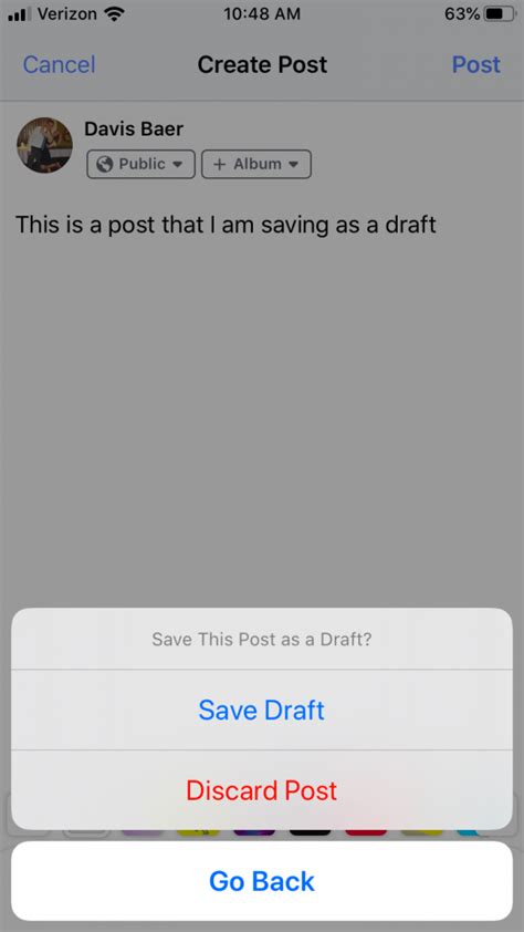 How To Find Drafts On Facebook App Iphone 2019