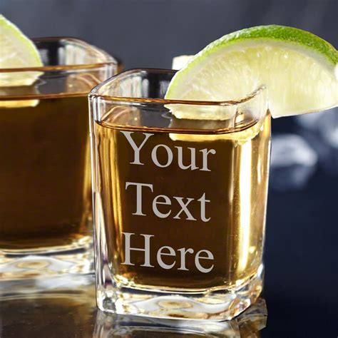 custom personalized 2 oz square shot glass ebay