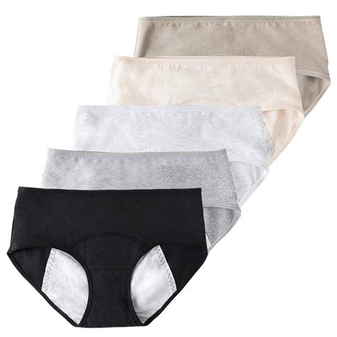 Valcatch 5 Pack Menstrual Period Panties For Women Girls Period Underwear Cotton Postpartum