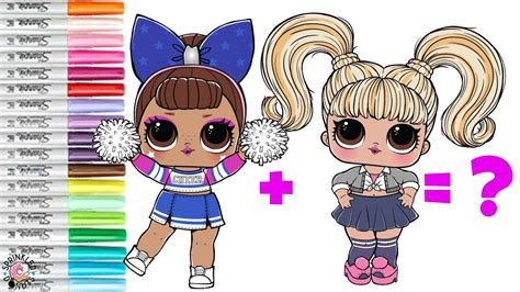 Lol Surprise Dolls Coloring Book Page Mash Up Oops Baby And Sis Cheer