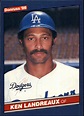1986 Donruss Los Angeles Dodgers Baseball Card #470 Ken Landreaux