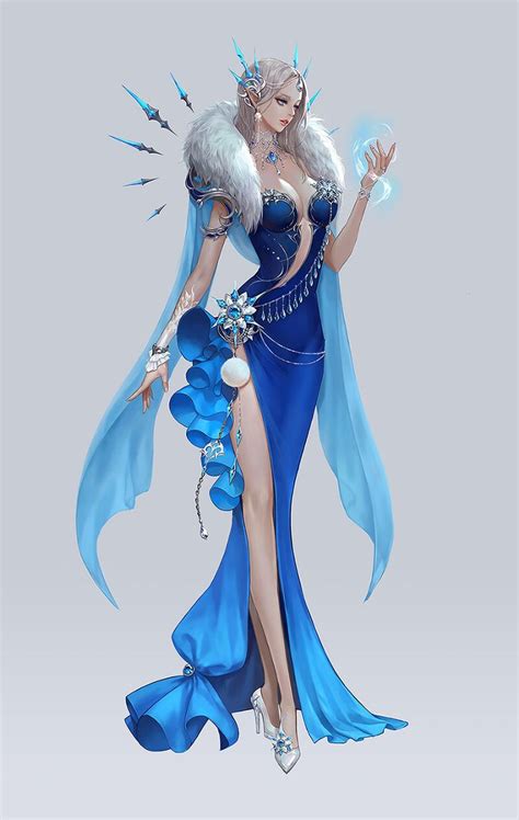 Ice Queen Elf Fantasy Queen Beautiful Fantasy Art Queen Anime