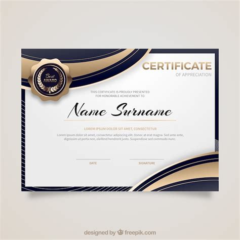 Free Vector Elegant Template Certificate