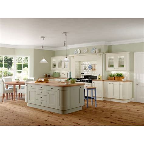 Sage green kitchen wall ideas. Rowat & Grays biggest selling shaker range is Rockfort ...