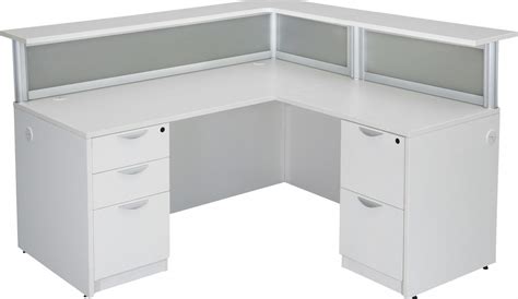 White White L Shape Reception Desk Chassis By Express Office Furniture