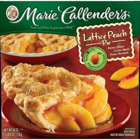 Marie Callenders Frozen Pie Dessert Lattice Peach 40 Ounce Walmart