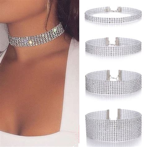 Fashion Women Full Diamond Crystal Rhinestone Choker Necklace Wedding Jewellery EBay