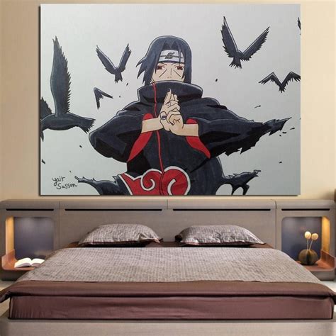 Naruto Anime Uchiha Itachi Jutsu Hand Sign White 1pc Canvas Saiyan