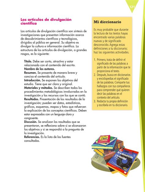 Los profesores utilizan la guía santillana 5 como ayuda para calificar rápidamente las actividades propuestas en el libro. Español Quinto grado 2016-2017 - Libro de texto Online | Libros de Texto Online | Página 121