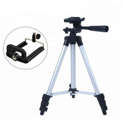 Professional Aluminum Alloy 3110 Tripod Stand Holder Free Phone Clip