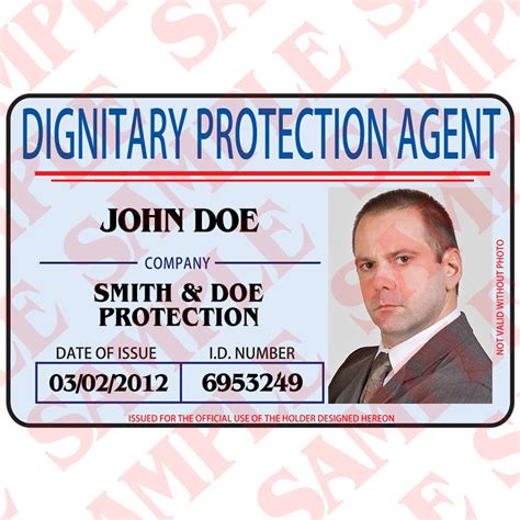 Dignitary Protection Agent Custom Id Card Maxarmory