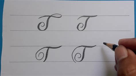 Calligraphy Handwriting Letter T In Cursive Design How To Write
