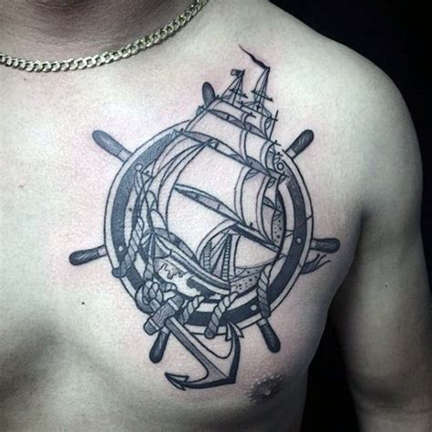 The compass tattoo can be done in many styles and the most popular are tribal, dotwork, traditional, trash polka, and one of the most admired variants for men and women is a watercolor compass tattoo. 60 Traditional Ship Tattoo Designs For Men - Nautical Ink ...