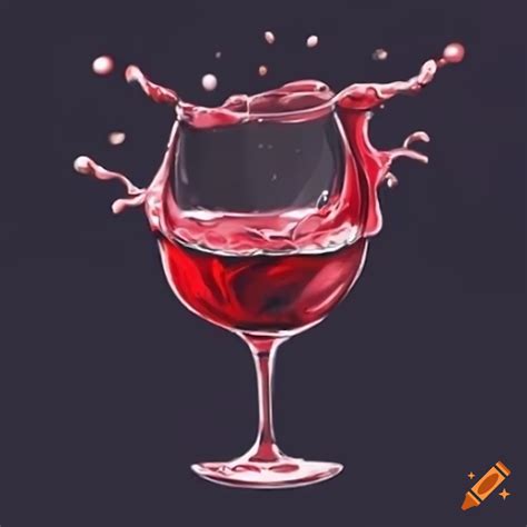 Splash Of Red Wine In A Glass