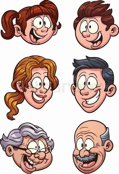 Cartoon Heads Clip Clipart Vector Separate Head