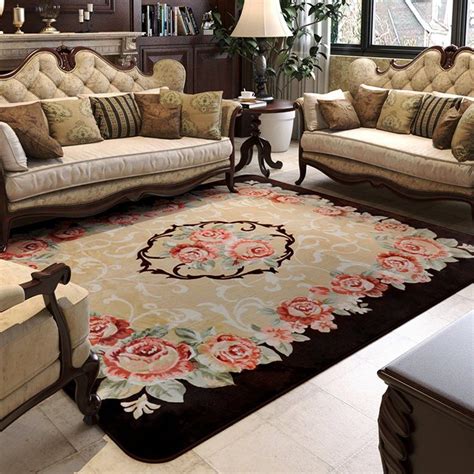 150x200cm Pastoral Big Carpets For Living Room Carved Coffee Table Rugs