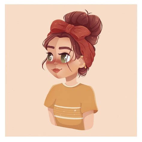This Ones So Cuuute I Love The Colors They Used And The Messy Bun Is