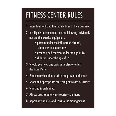Fitness Center Rules Identity Group