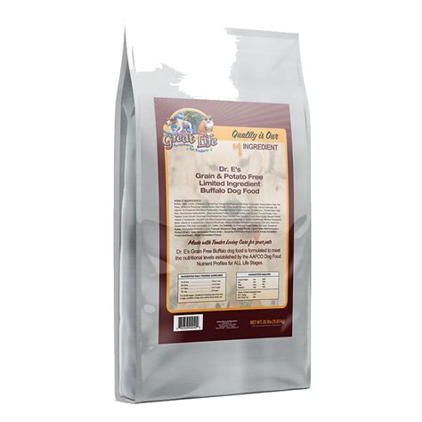 You want the best limited ingredient dog food that are free of fillers, excess carbohydrates, and with adequate protein content. Great Life Dr. E's Buffalo Limited Ingredient Grain-Free ...