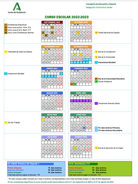 Calendario Escolar Curso 2022 2023 Ceip El Almendral
