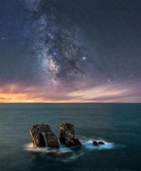 Coastal Landscape At Night With The Sea And The Milky Way In The Sky