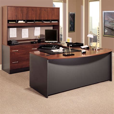 Bush Series C U Shaped Desk With 4 Door Hutch And Lateral File