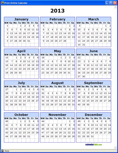 2013 Calendar With Week Numbers New Calendar Template Site
