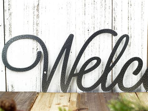 Horizontal Welcome Sign Metal Sign Outdoors Deck Welcome Sign Cabin