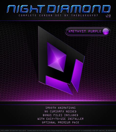 Night Diamond V20 Amethyst Purple Cursor Cleodesktop Demo